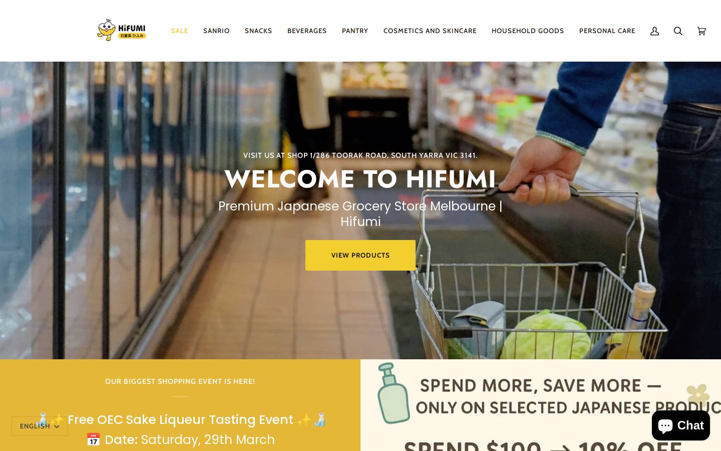 hifumi.com.au homepage screenshot