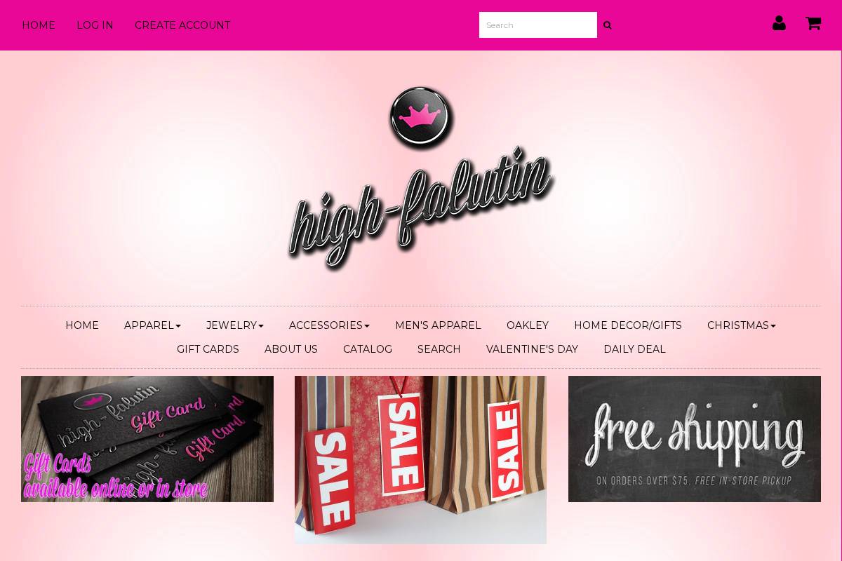 High-Falutin homepage screenshot