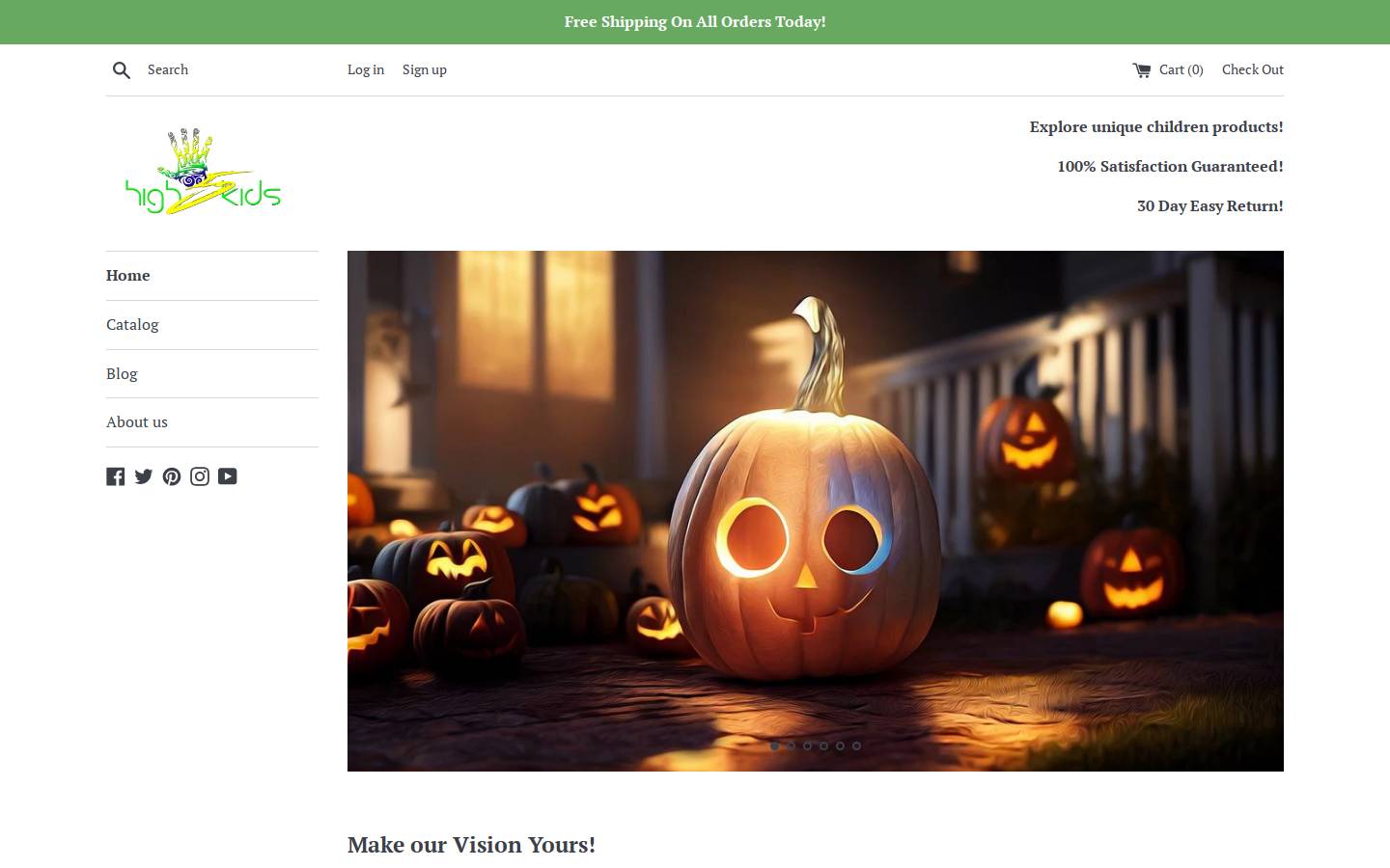 high5kidsstore.com homepage screenshot