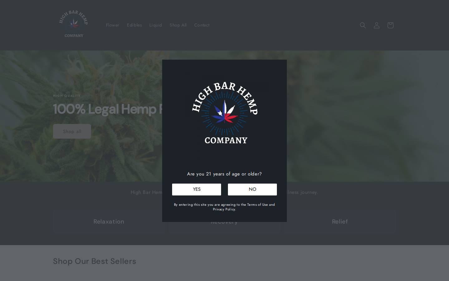 highbarhemp.com homepage screenshot