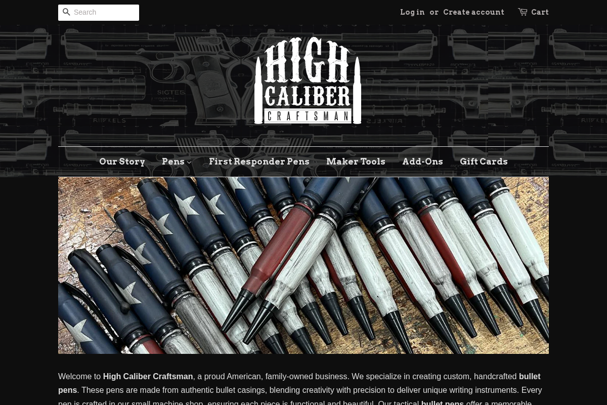 High Caliber Craftsman homepage screenshot