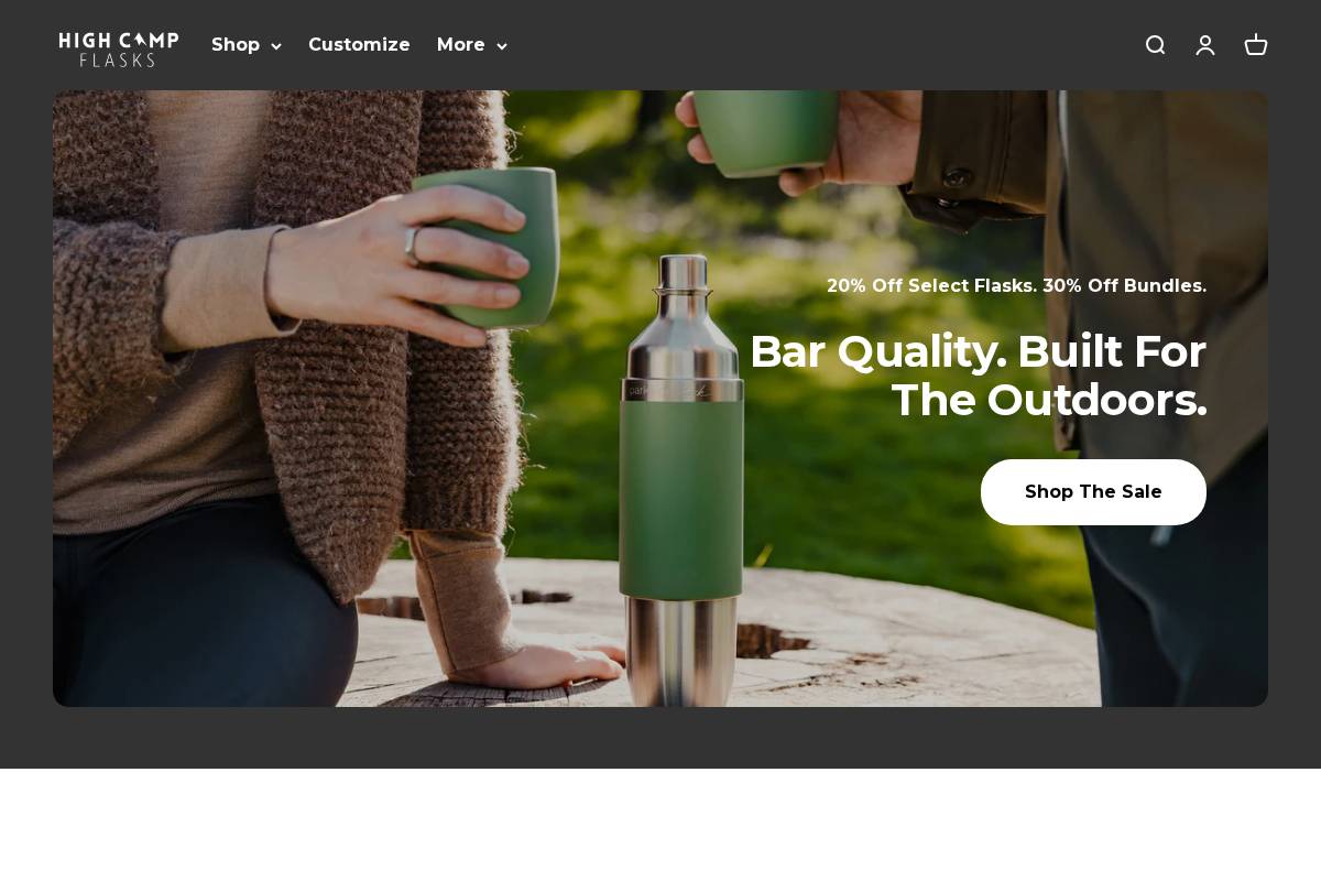 highcampflasks.com homepage screenshot