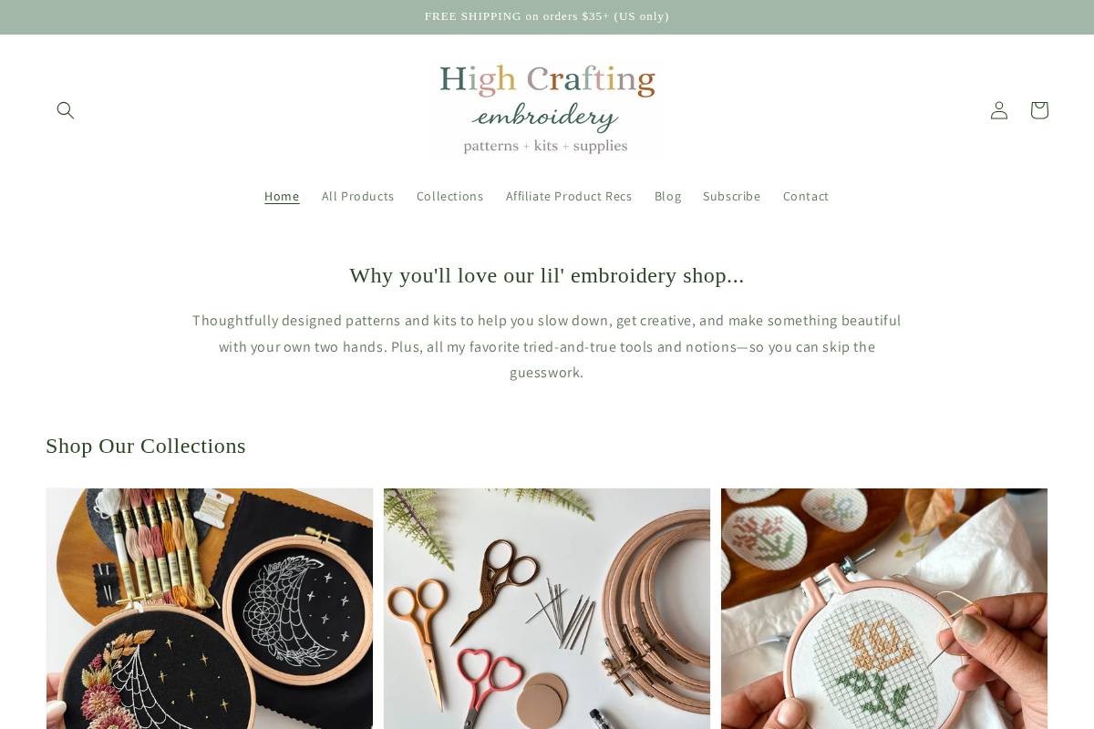 highcrafting.com homepage screenshot