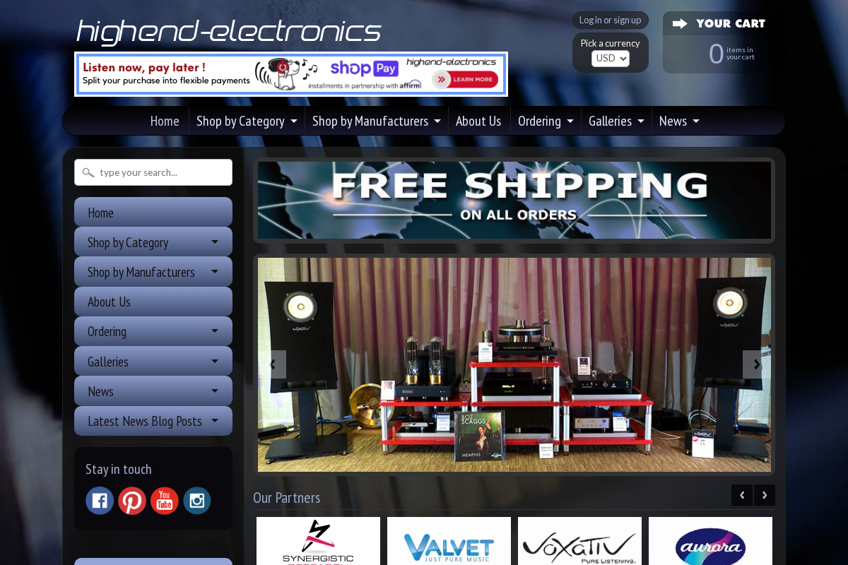 highend-electronics, inc. homepage screenshot