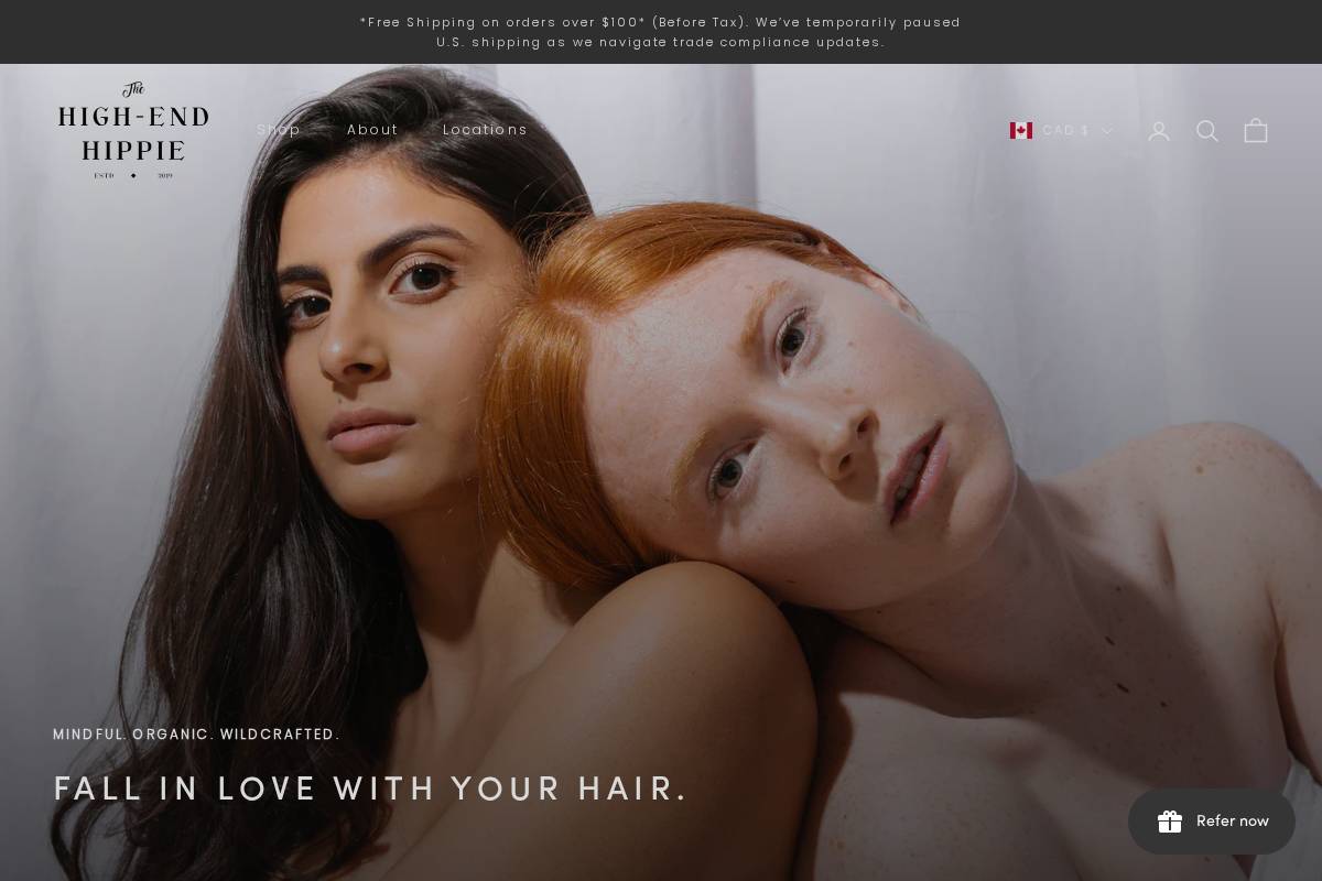 highendhippiewellness.com homepage screenshot