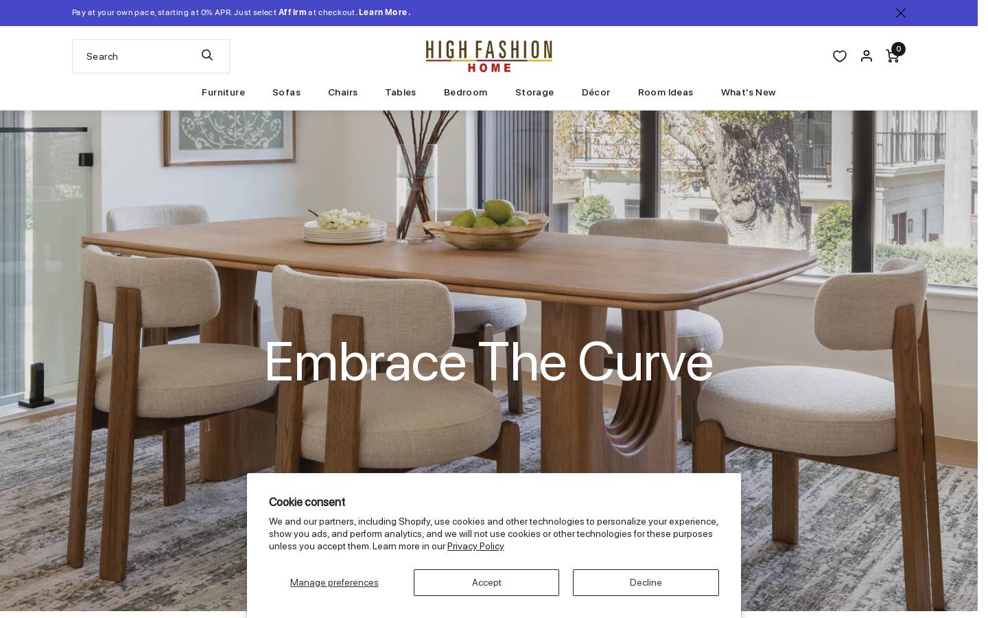 High Fashion Home homepage screenshot