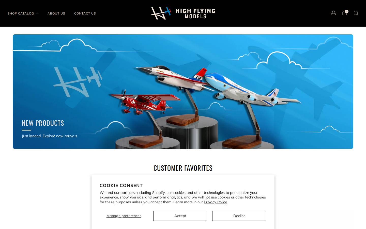 highflyingmodels.com homepage screenshot