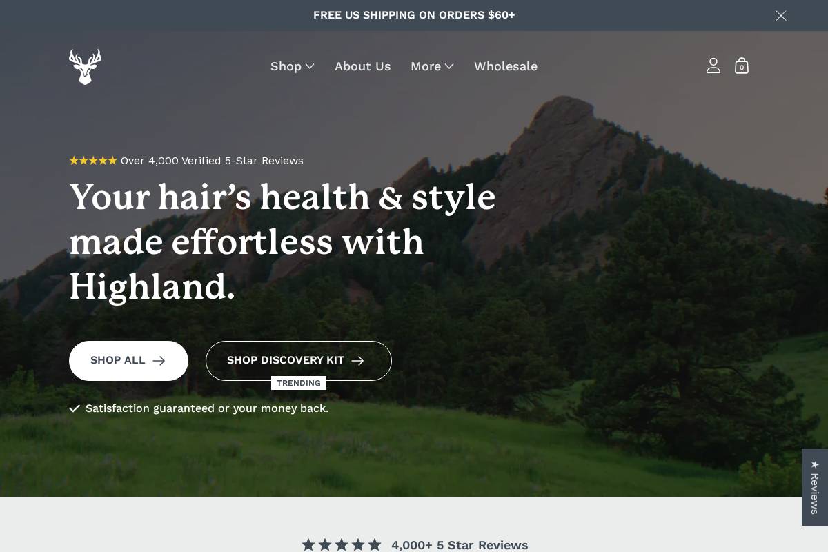 highland.style homepage screenshot