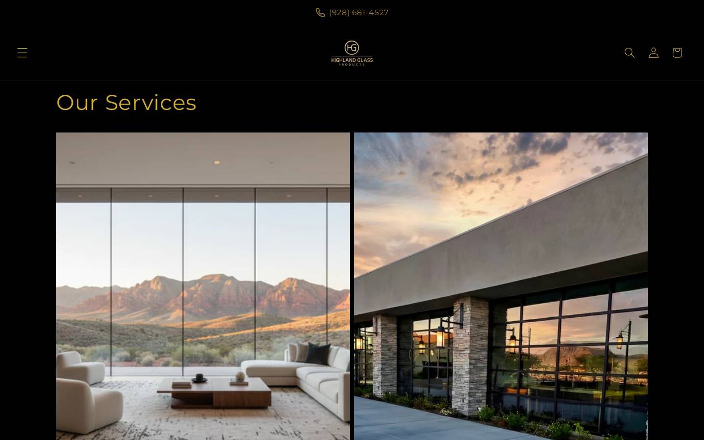 highlandglassproducts.com homepage screenshot