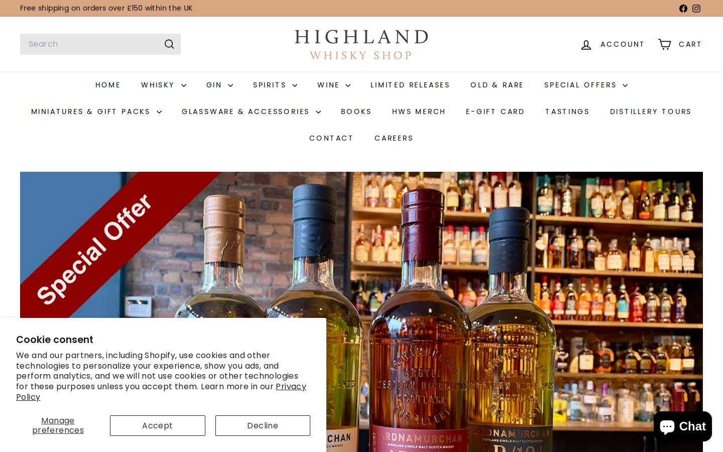 Highlandwhiskyshop homepage screenshot
