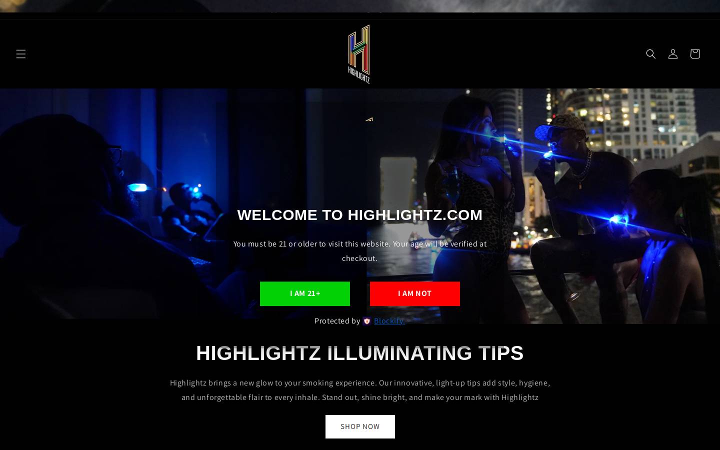highlightz.com homepage screenshot