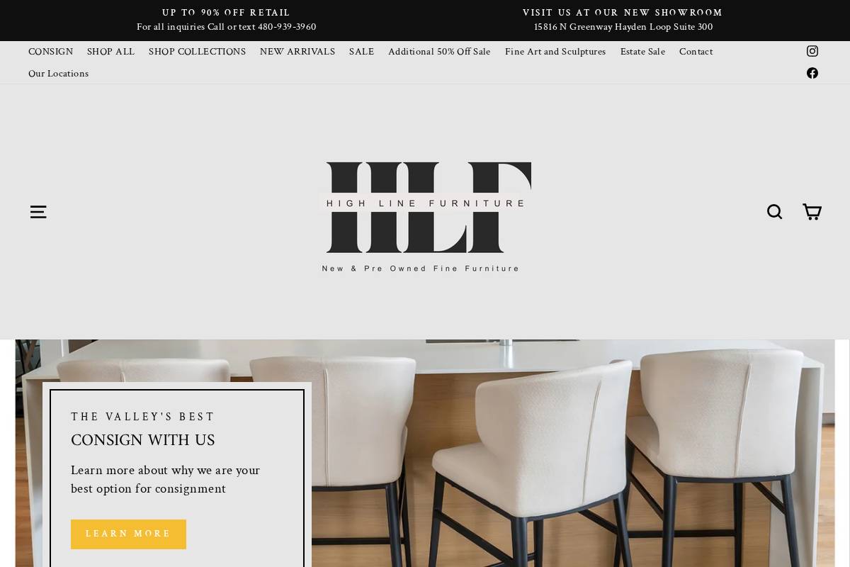 highlinefurniture.com homepage screenshot