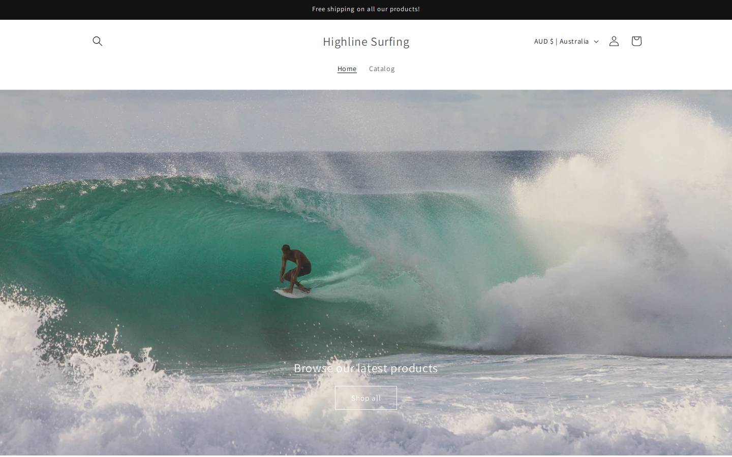 highlinesurfing.com homepage screenshot
