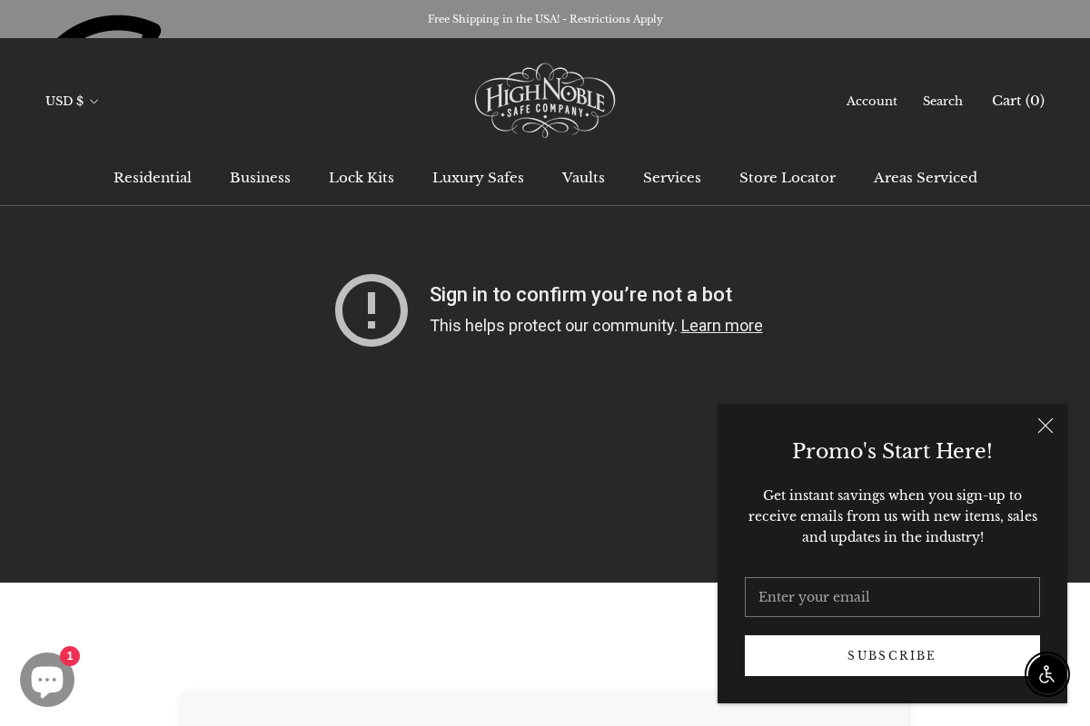 High Noble Safe Company, Inc. homepage screenshot