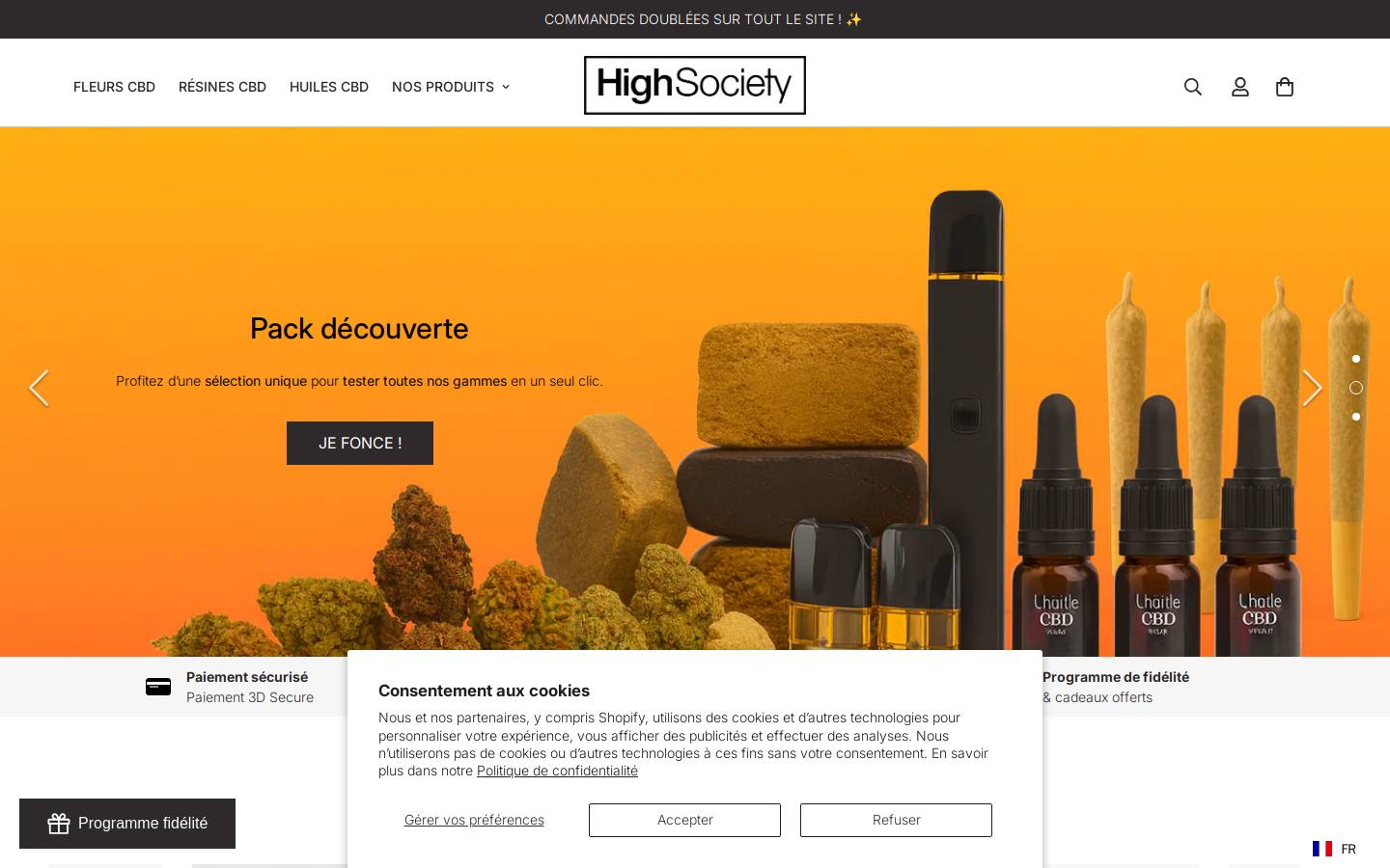 Highsociety homepage screenshot