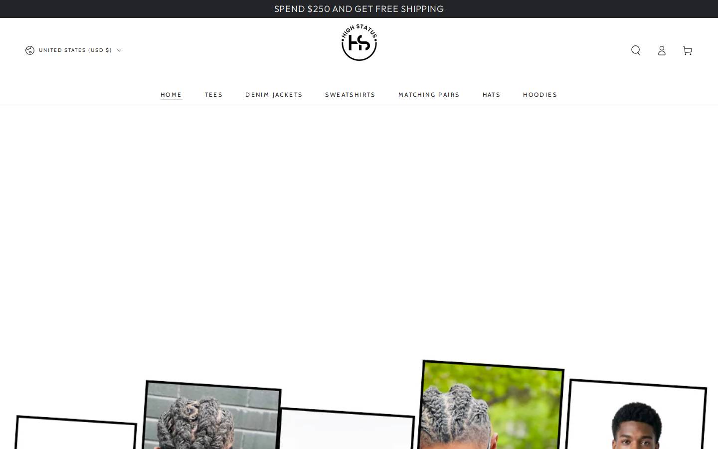 highstatusapparel.com homepage screenshot