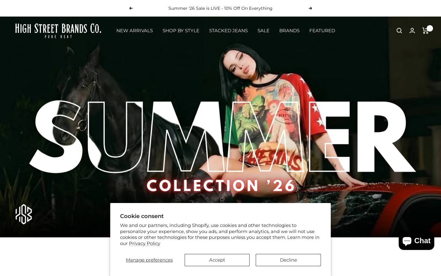Highstreetbrands homepage screenshot