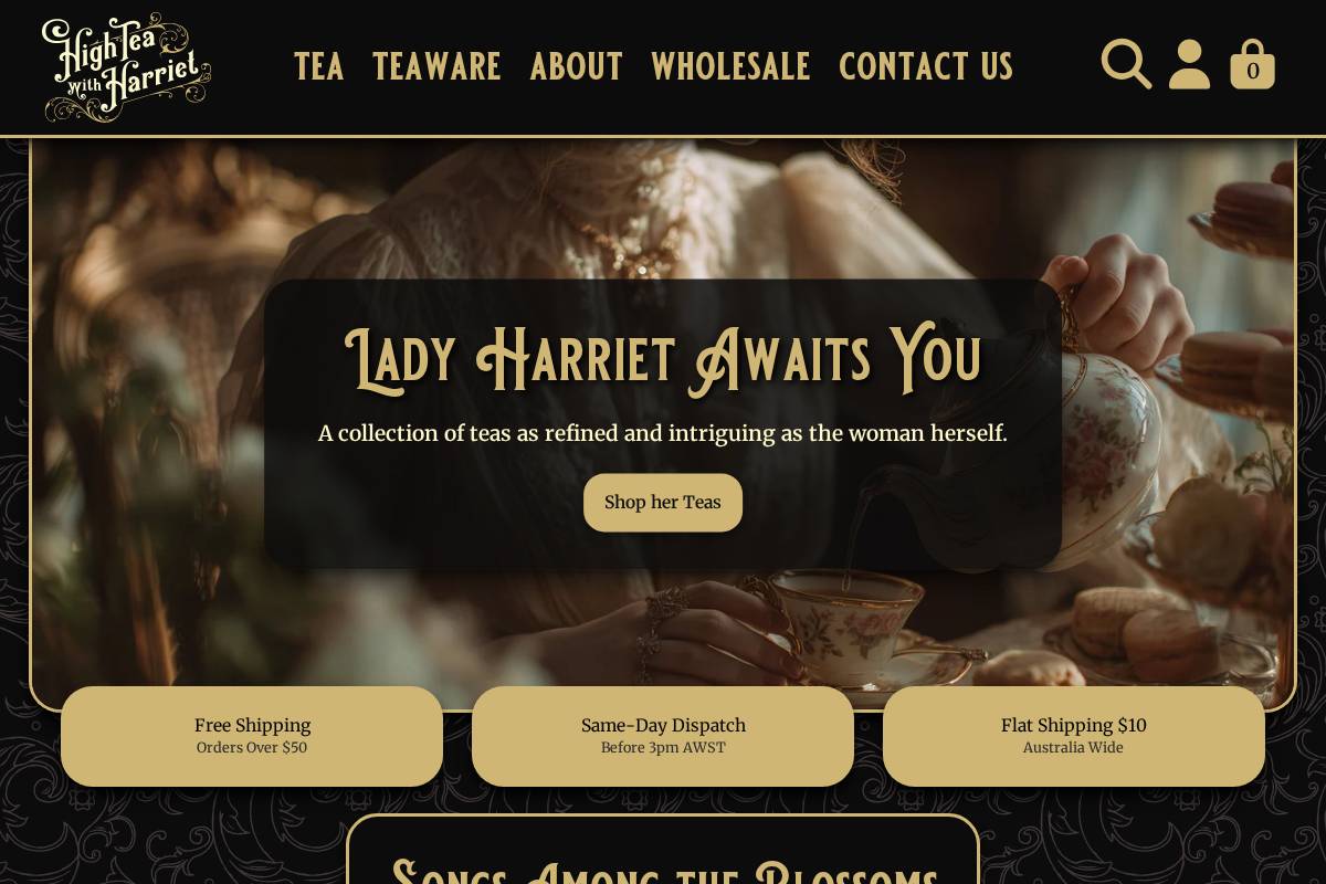 HighTeawithHarriet homepage screenshot