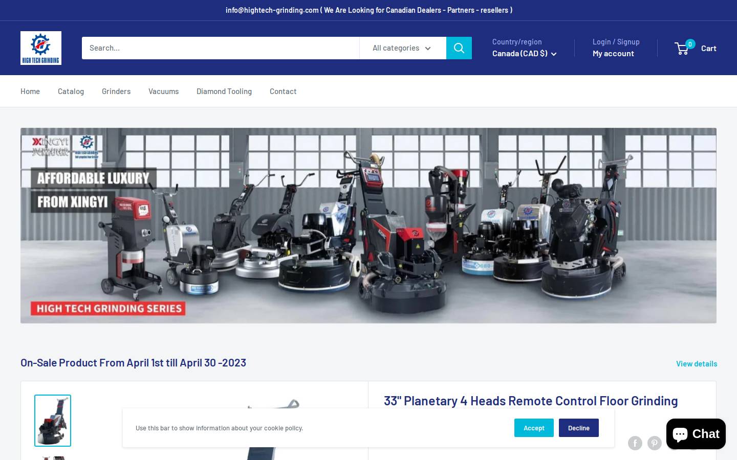 hightech-grinding.com homepage screenshot