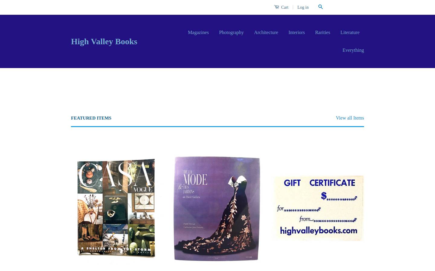 highvalleybooks.com homepage screenshot