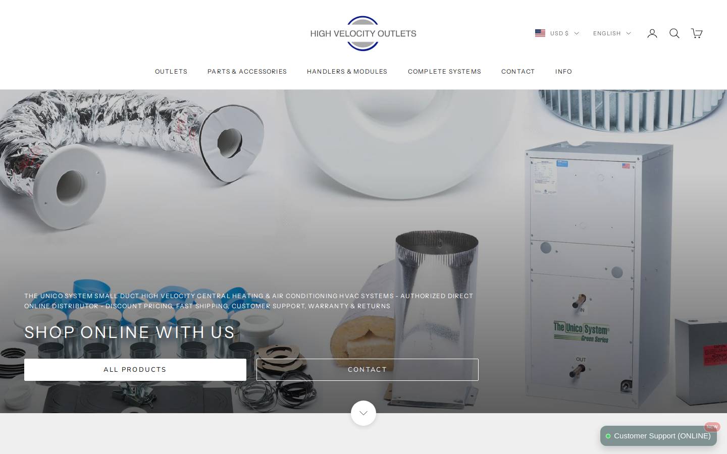 highvelocityoutlets.com homepage screenshot