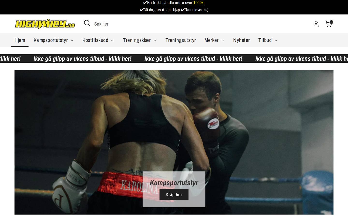 highwhey.no homepage screenshot