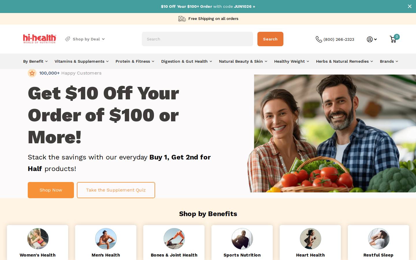 Hihealth.com homepage screenshot