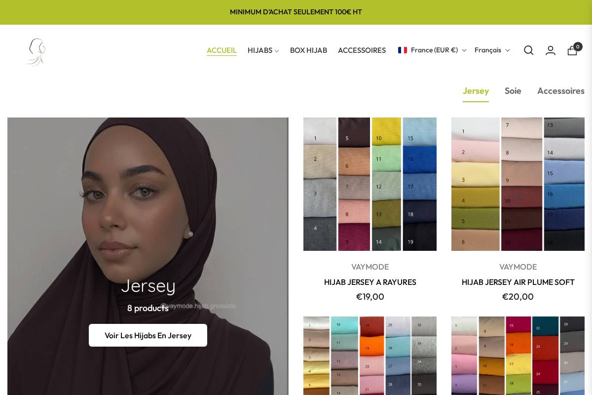 hijabgrossiste.com homepage screenshot