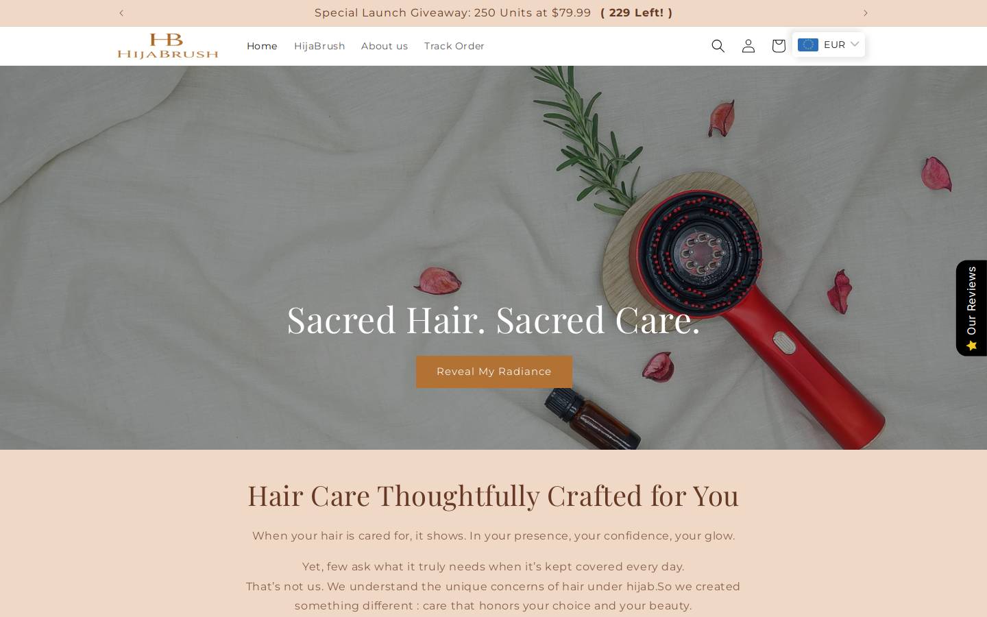 hijabrush.com homepage screenshot