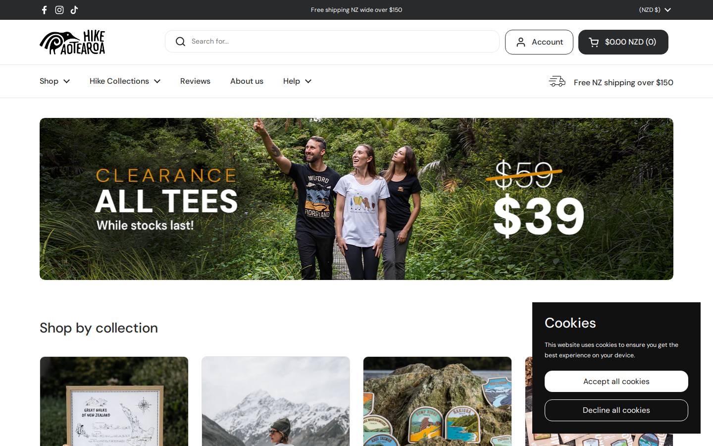 hikeaotearoa.co.nz homepage screenshot