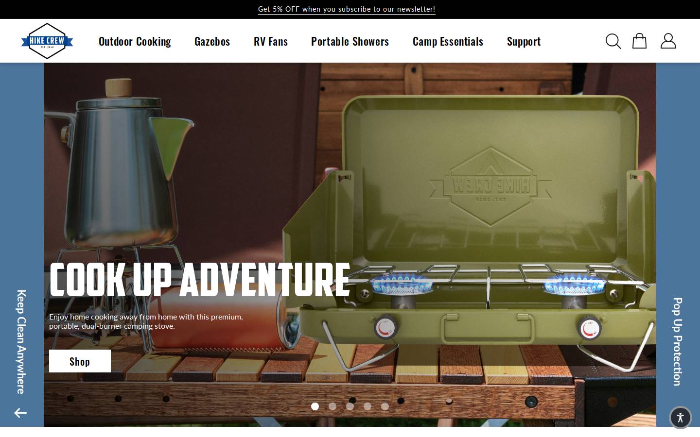 hikecrew.com homepage screenshot
