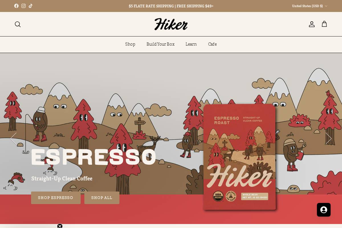 Hiker homepage screenshot