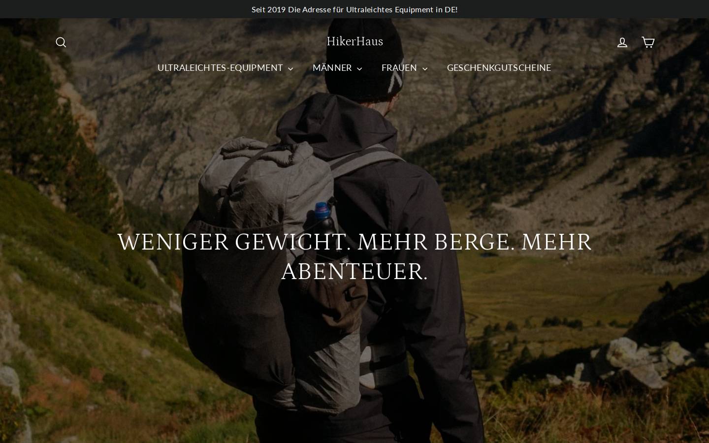 hikerhaus.de homepage screenshot