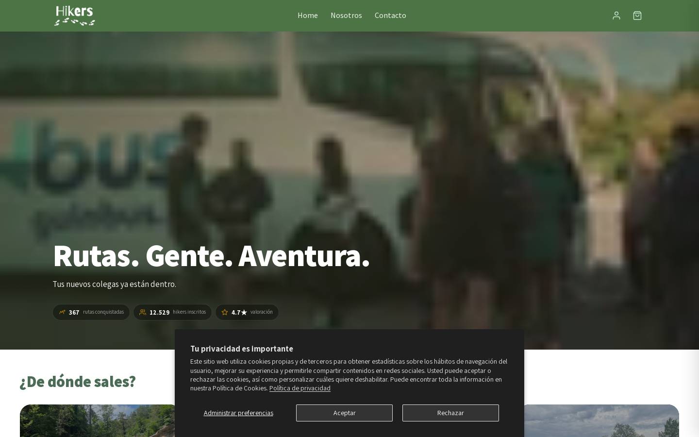 Hikersbarcelona homepage screenshot