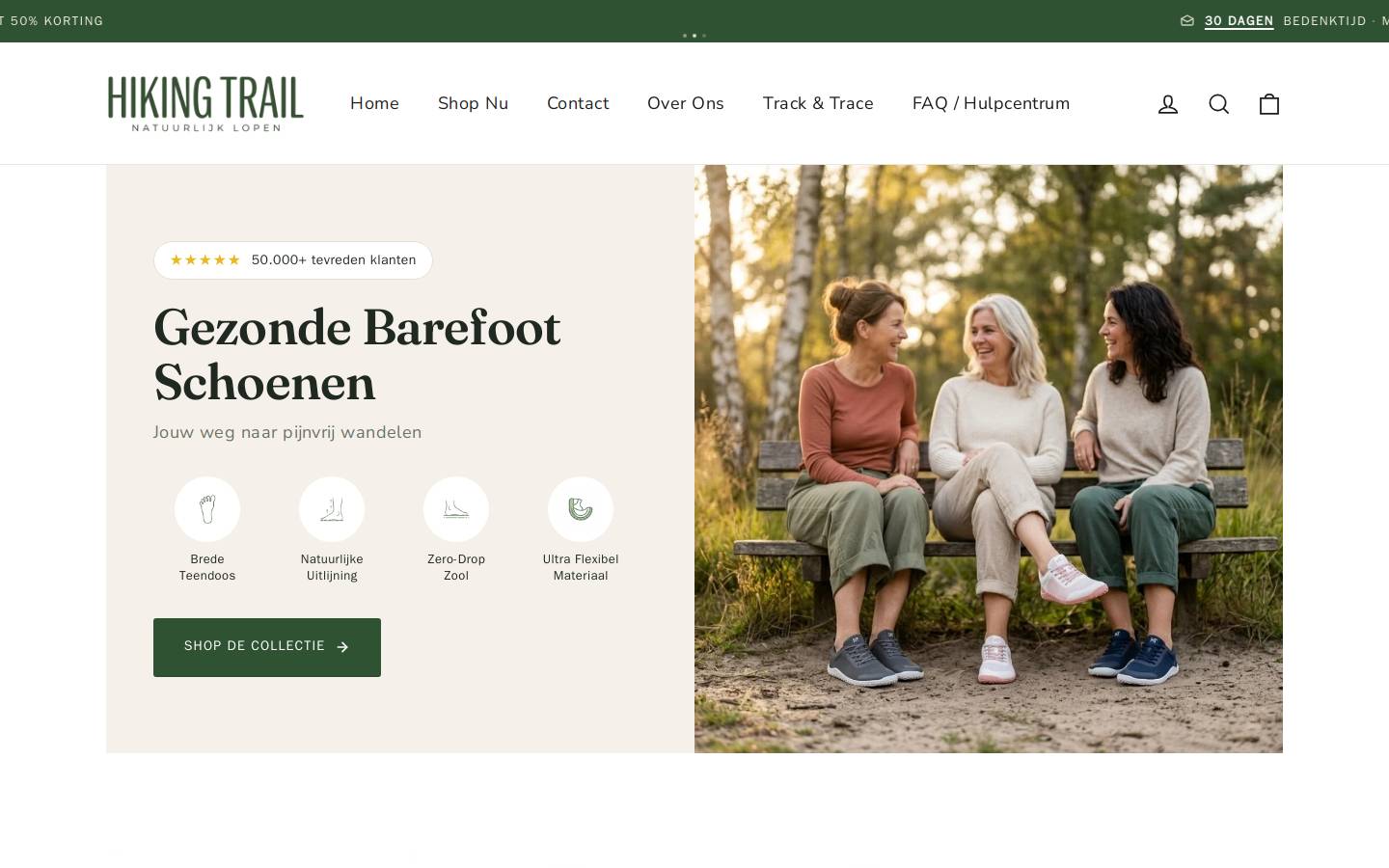 Hikingtrail homepage screenshot