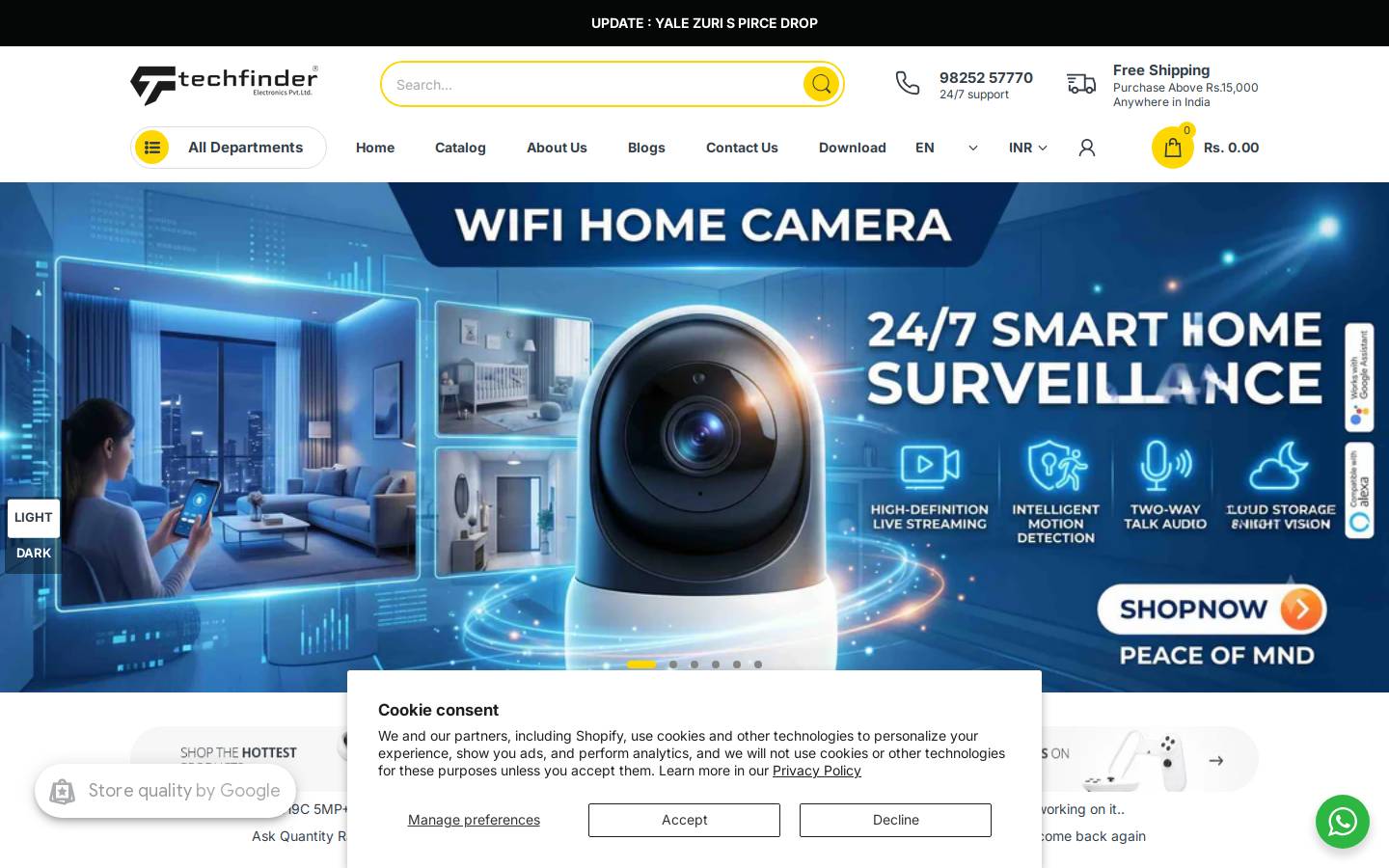 hikvisioncamera.in homepage screenshot