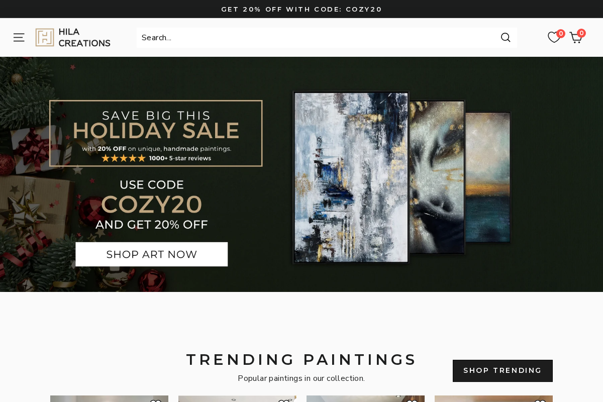 Hila Creations homepage screenshot