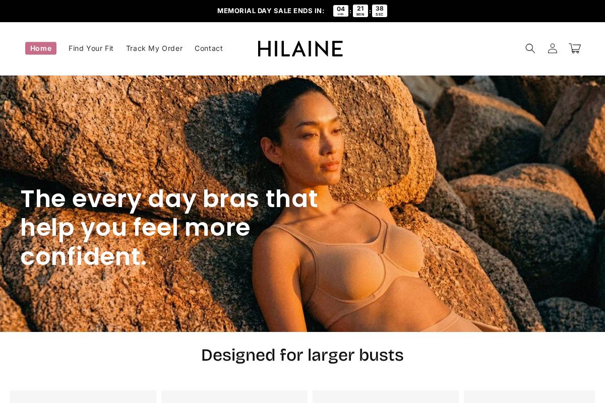 Hilaine homepage screenshot