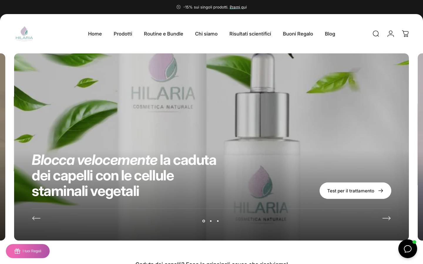Hilariacosmetics homepage screenshot