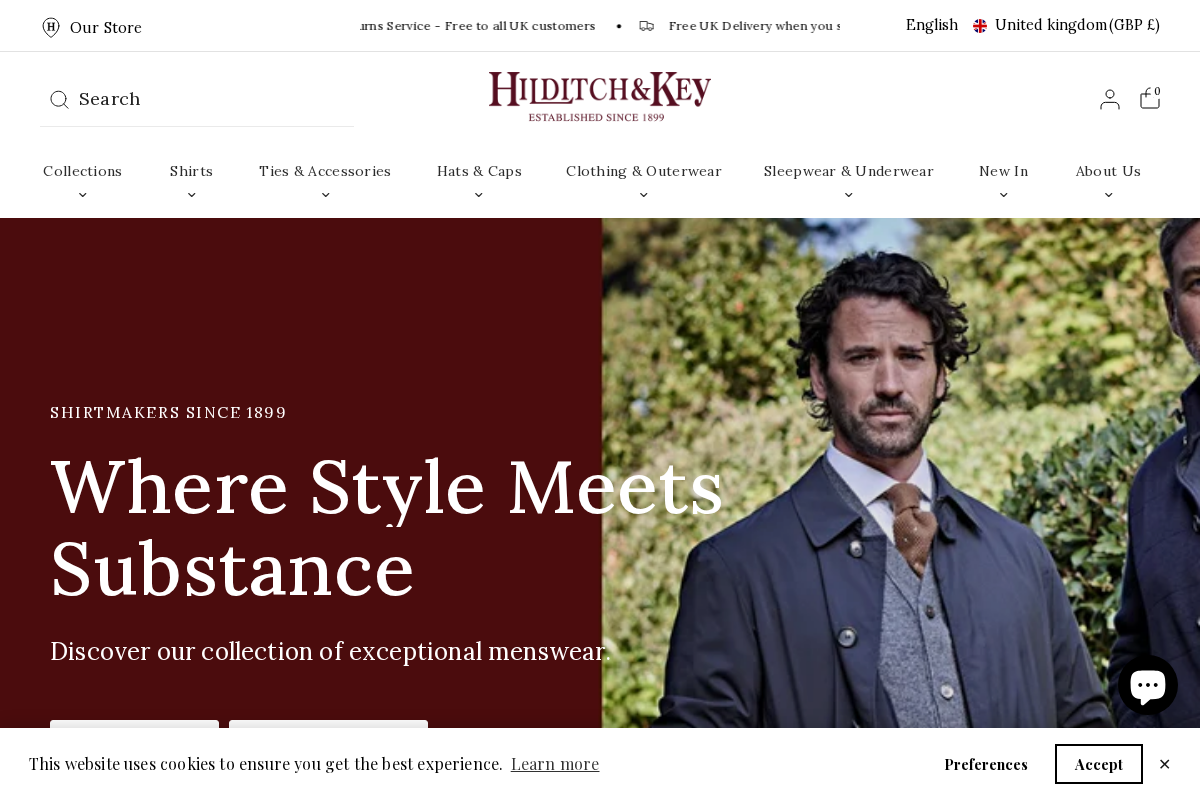 Hilditch & Key homepage screenshot