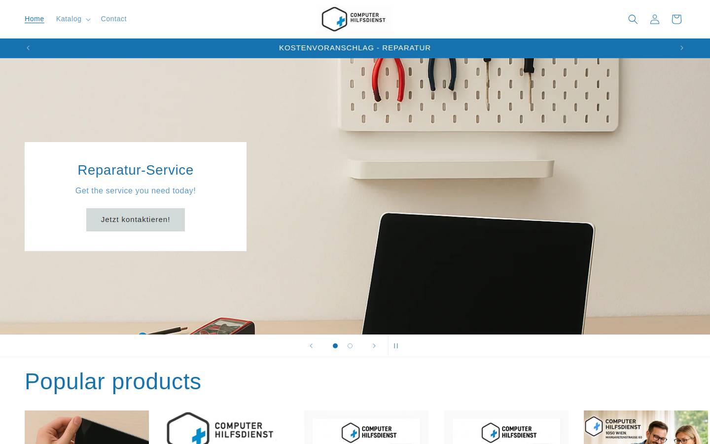 Hilfsdienst homepage screenshot