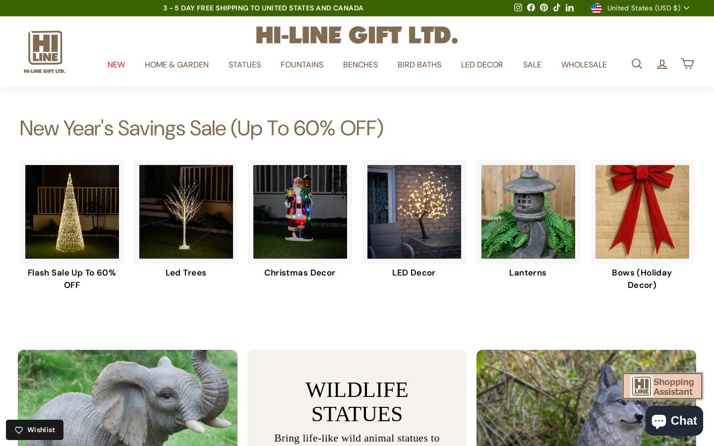 hilinegift.ca homepage screenshot