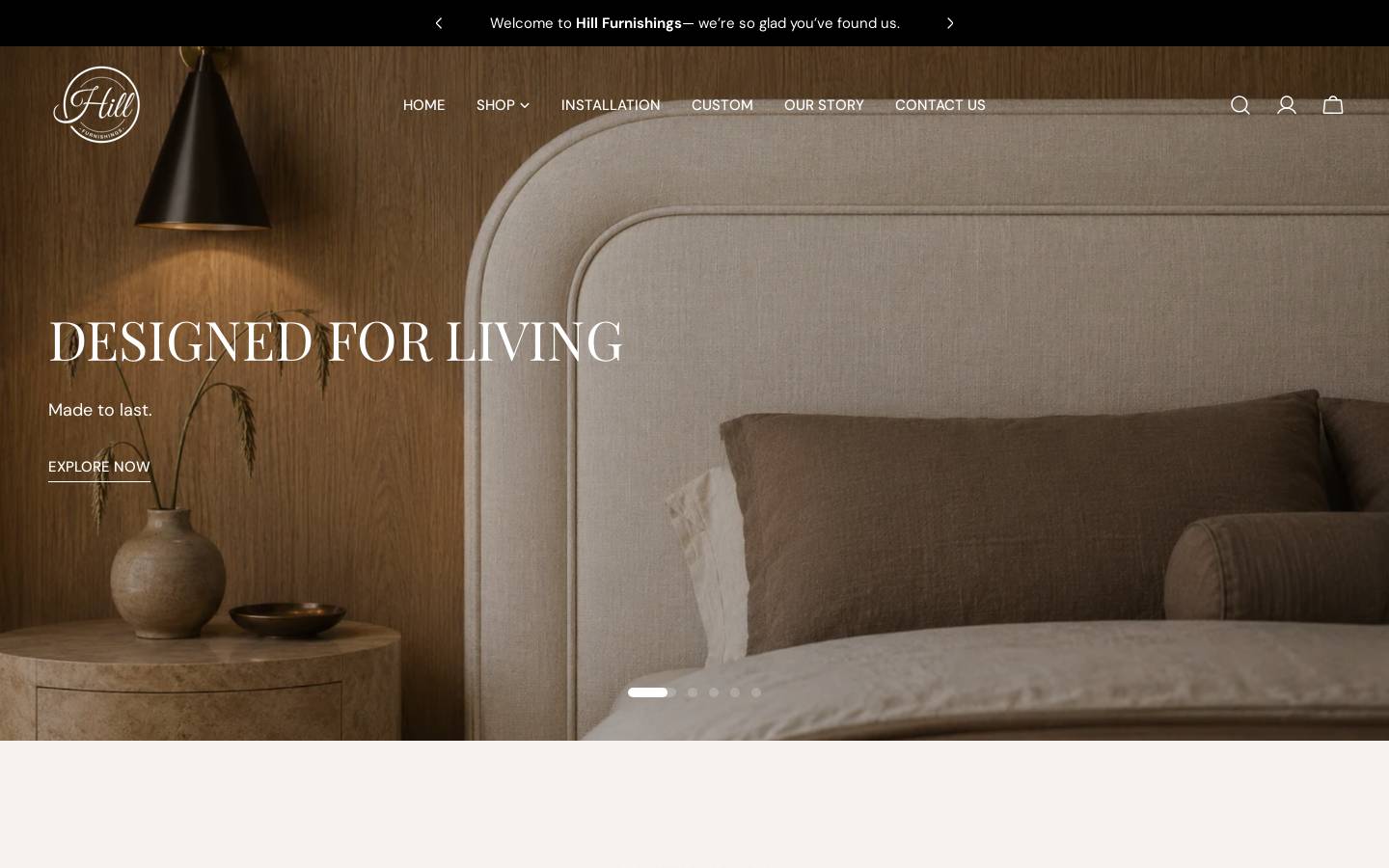 hillfurnishings.com.au homepage screenshot
