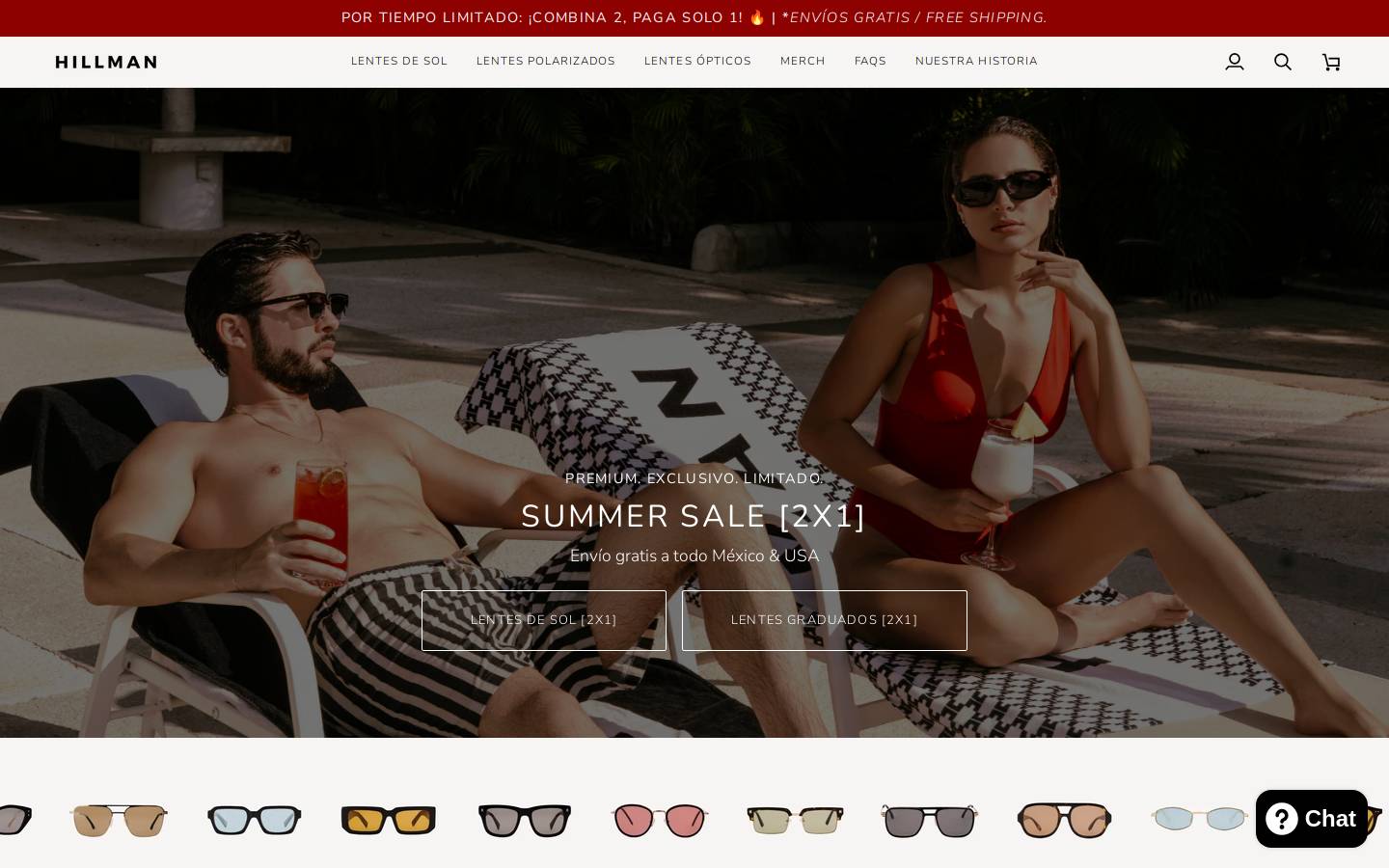 hillmaneyewear.com homepage screenshot