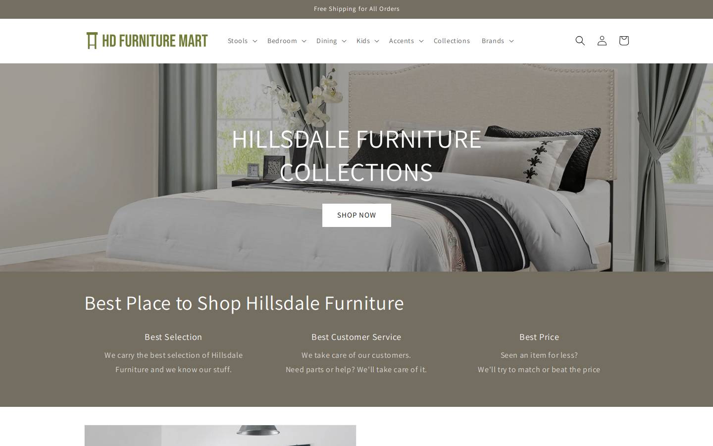 hillsdalefurnituremart.com homepage screenshot