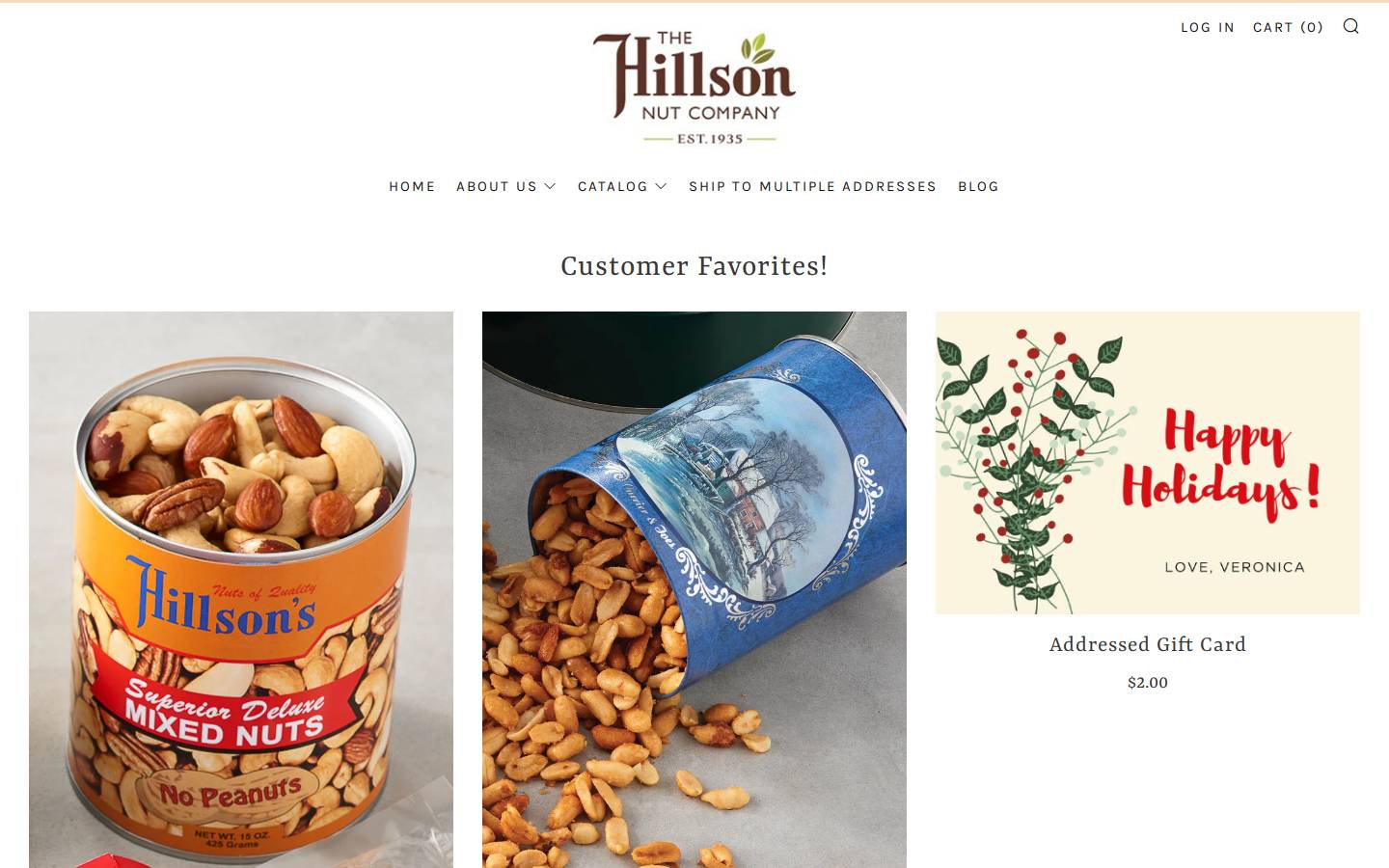 hillsonnut.com homepage screenshot