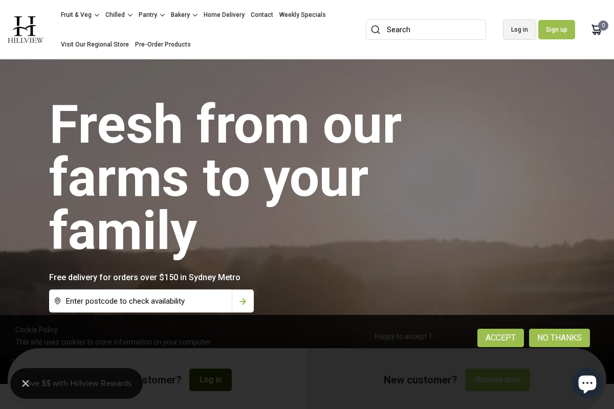Hillview Farms homepage screenshot