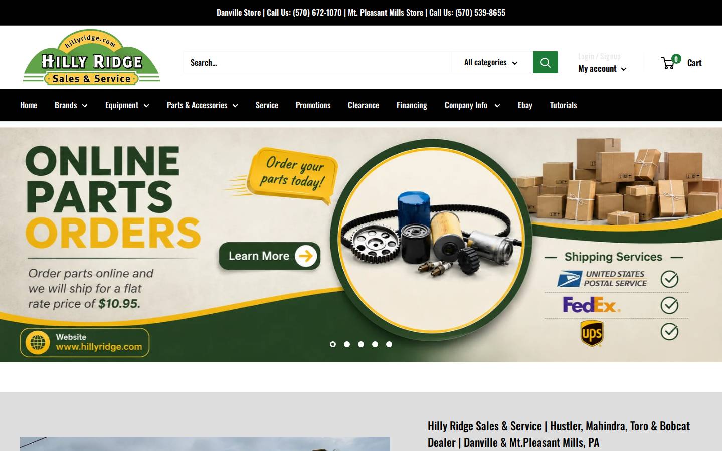 Hillyridge homepage screenshot