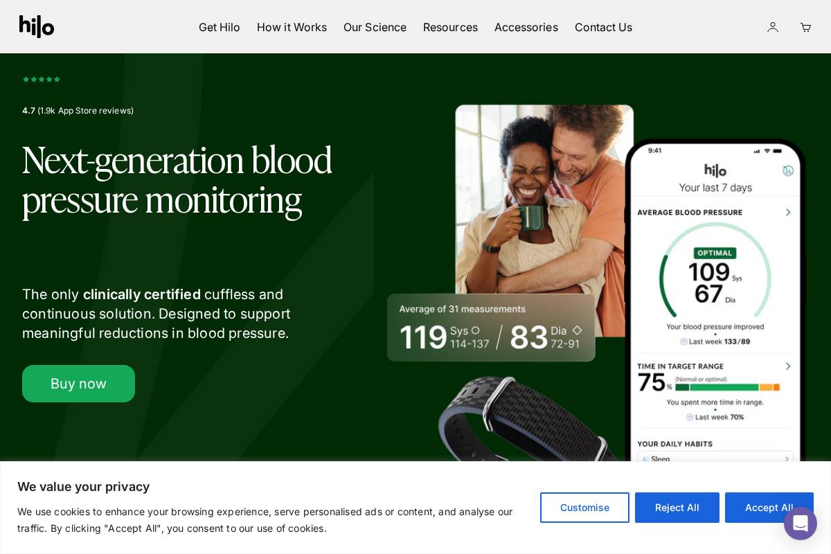 Hilo by Aktiia homepage screenshot