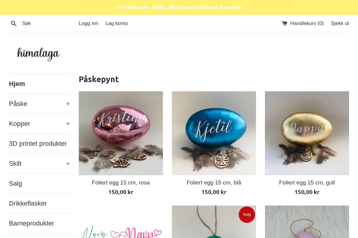 himalaga.no homepage screenshot
